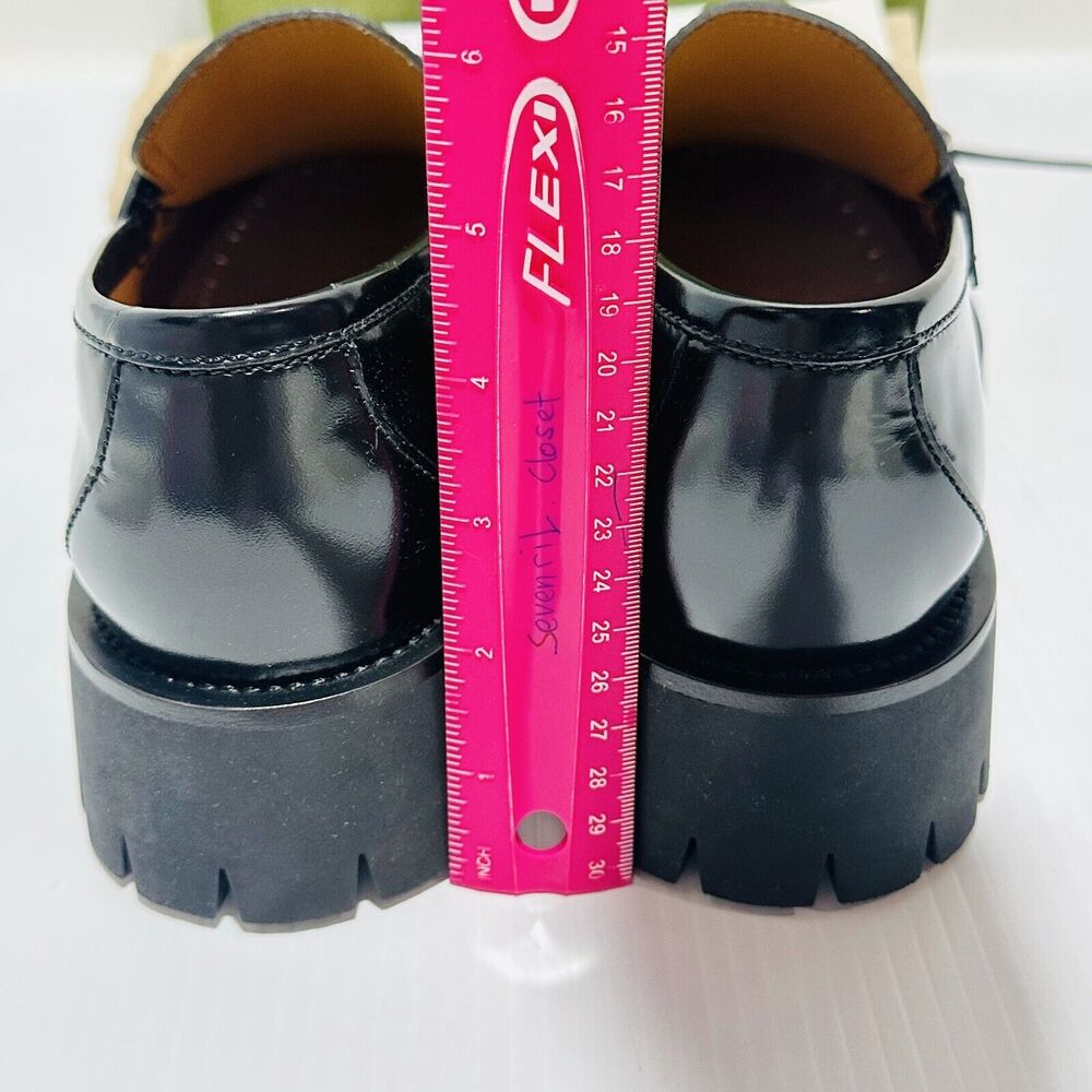 Gucci Interlocking G Chain 10.5/ US 11 Loafers Black Leather Lug Sole Shoes NIB - Picture 11 of 16